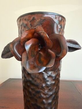 Jan Barboglio Hammered Metal Rose Vase